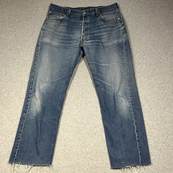 Levi's Other - Vintage Levis Jeans Mens 34x28 Blue 501xx Straight Button Fly 90s Raw Hem Light